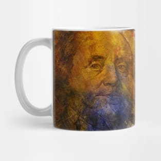 4th of July for Men Benjamin Franklin water paint portrait Mug